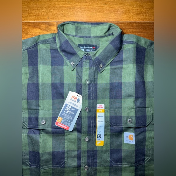Carhartt Force FR Flame Resistant Work Shirt, NWT - Men's - 104507, Basil - Picture 2 of 5